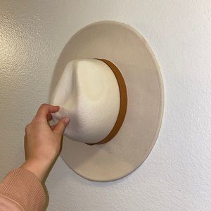 Free people cream wide brim hat